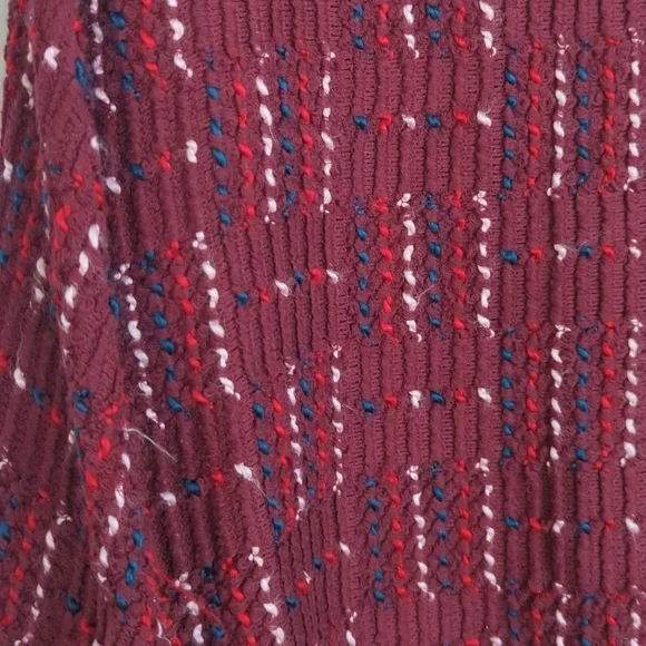 Anthropologie Maeve Anisa Red Textured A Line Midi Skirt Size XS - Picture 5 of 8